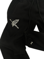 Feather & Bow Sweatpant - Black