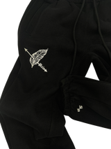 Feather & Bow Sweatpant - Black