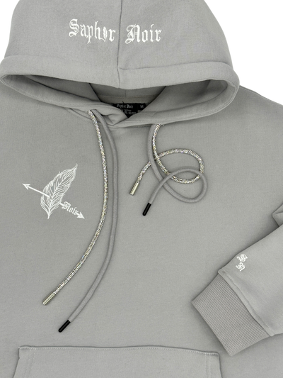 Feather & Bow Hoodie - Grey