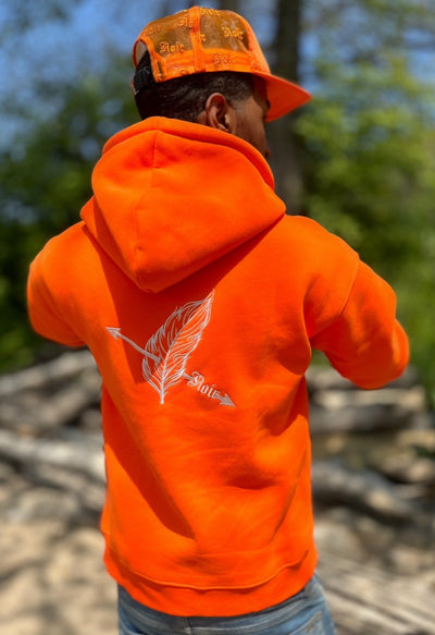 Feather & Bow Hoodie - Orange