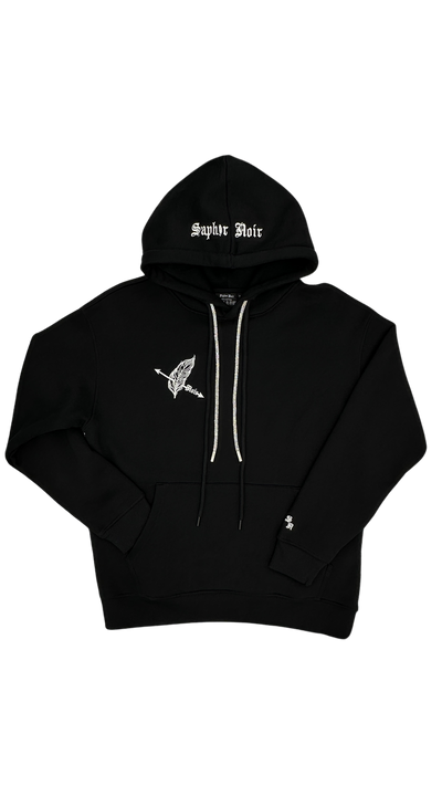 Feather & Bow Hoodie - Black