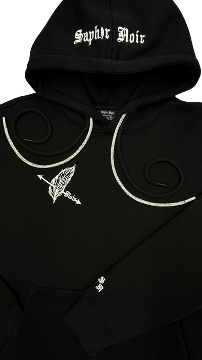 Feather & Bow Hoodie - Black