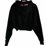 CROPPED HOODIE w/ EMBELLISHED STRINGS